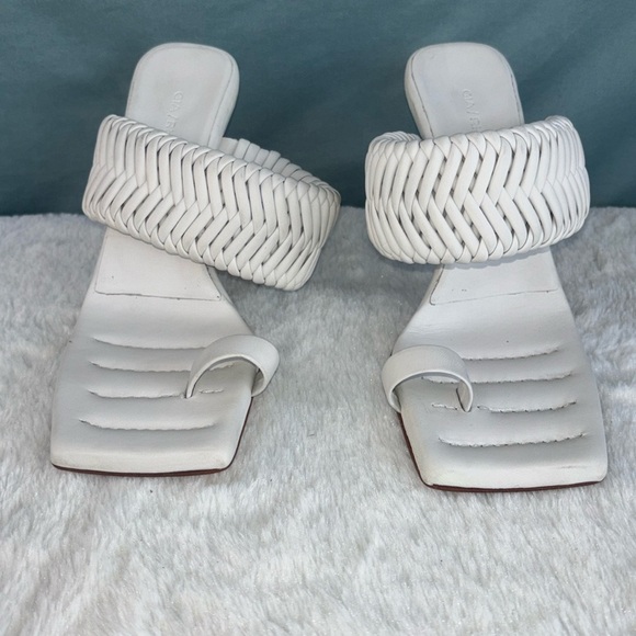 EUC GIA/RHW Sandal Open Toe Slide Mule White EU 36 Retails $370 Leather Braided - Picture 1 of 10